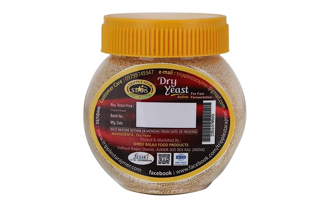Tripple Star Dry Yeast Active    Plastic Jar  100 grams